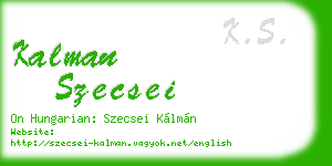kalman szecsei business card